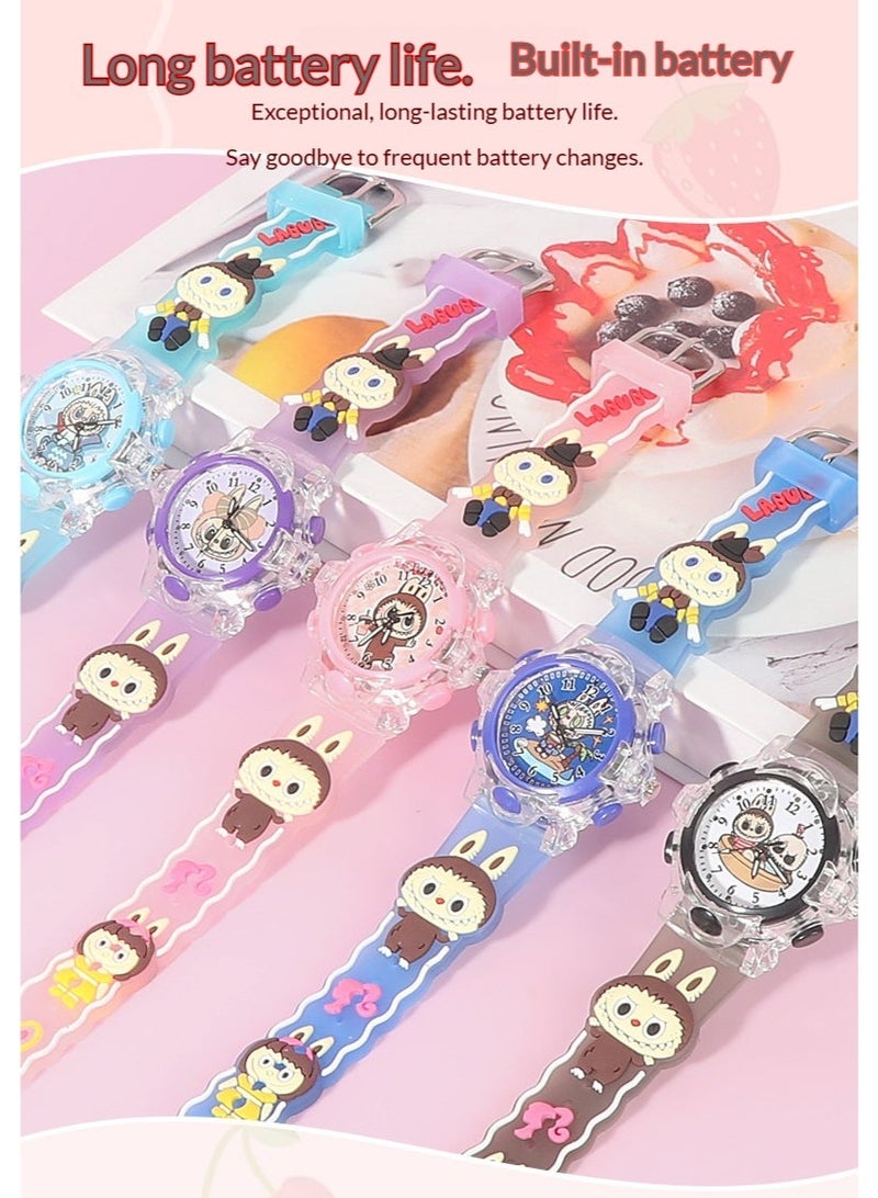 LABUBU Girls' Watch - 3D Cartoon Waterproof Toddler Watch, a gift for girls aged 2-8 years old, also suitable as a toy for girls aged 3, 4, 5, 6, and 7 years old - Children's Gift - Image 4